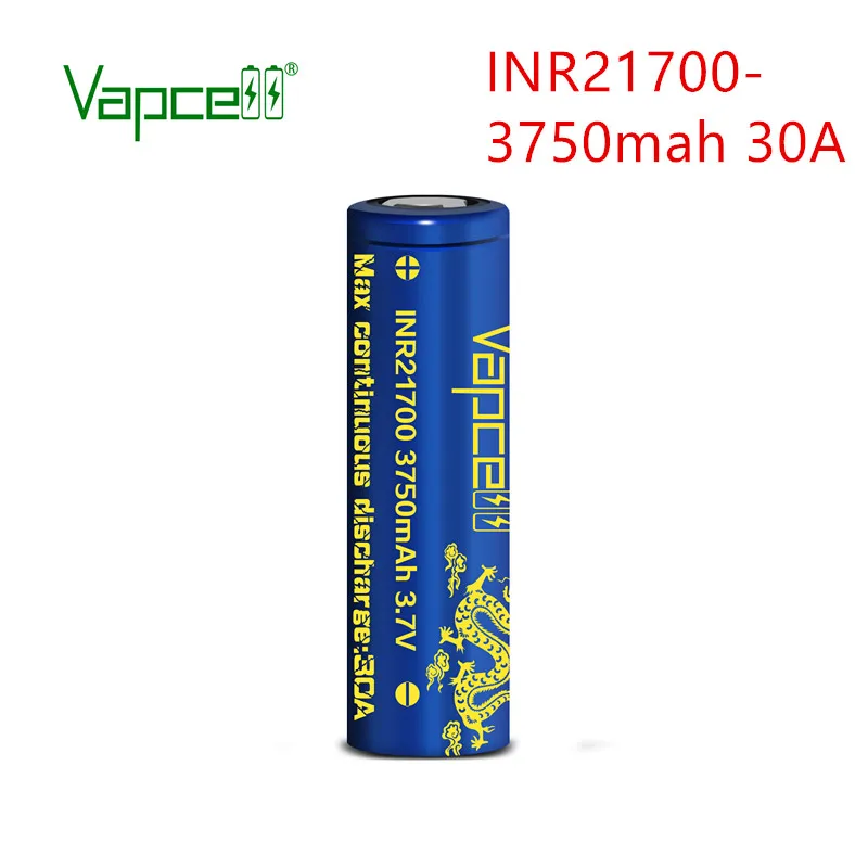 Vapcell 21700 3750mah 30A rewrap golisi s30 mooch тест истинная оценка Высокая мощность литий ионная