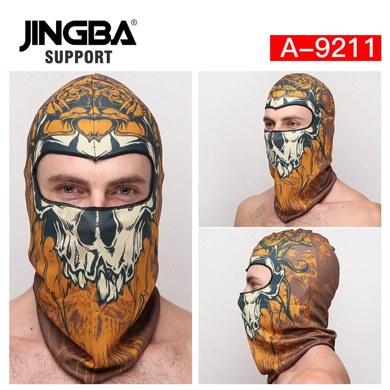 JINGBA поддержка маска для лица шарф Лыжная маска Балаклава с принтом черепа маски Велоспорт головной шарф шеи ветрозащитная Теплая бандана Зимняя Маска для мужчин