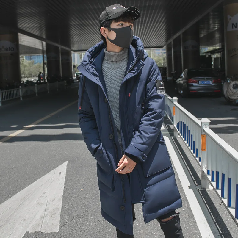 Мужская зимняя длинная уличная одежда с капюшоном мужская повседневная модная