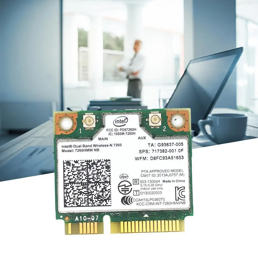 

Беспроводная Двухдиапазонная Wi-Fi карта Intel 7260 NB 7260HMW Mini PCI-E 300 Мбит/с 802.11N 2,4G для ноутбуков 7260NB N4C5