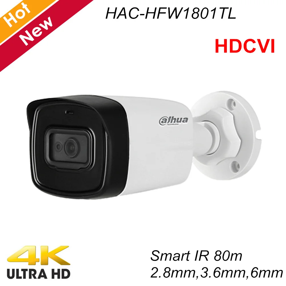Dahua Lite Plus Series 4K камера HDCVI IR Bullet камера Max IR длина 80 м IP67 камера безопасности HAC-HFW1801TL