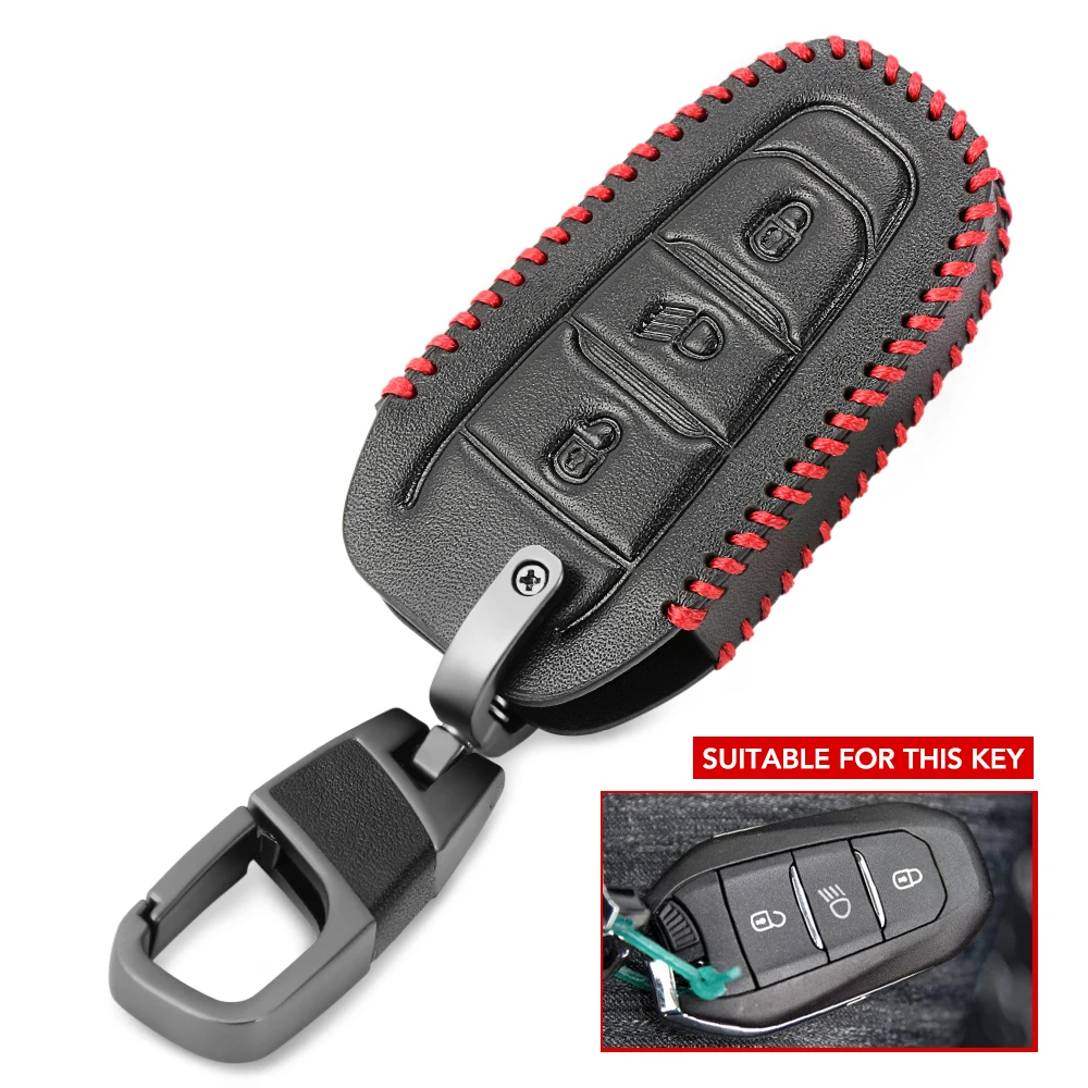 Кожаный чехол для автомобильного ключа fob держатель Peugeot 308 408 508 2008 3008 4008 5008 3