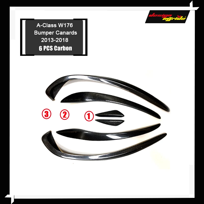 Карбоновый сплиттер переднего бампера для автомобиля 6 шт. карбоновый Mercedes Benz W176 A