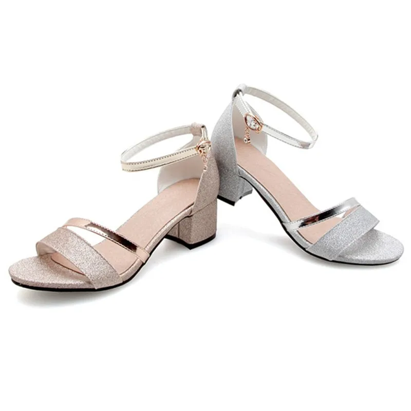 Модные босоножки Женская летняя обувь для женщин Роскошные на среднем толстом