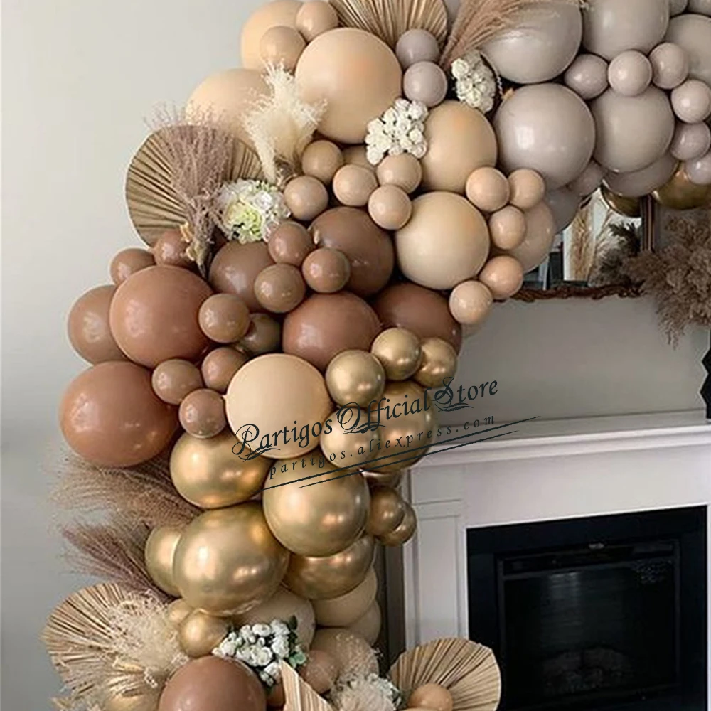 Арки из шаров Partigos 147 шт. кремовый хаки коричневый