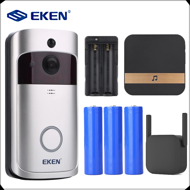 Умный Видеозвонок EKEN V5 с Wi Fi видеокамера визуальный домофон сигналом IP звонок