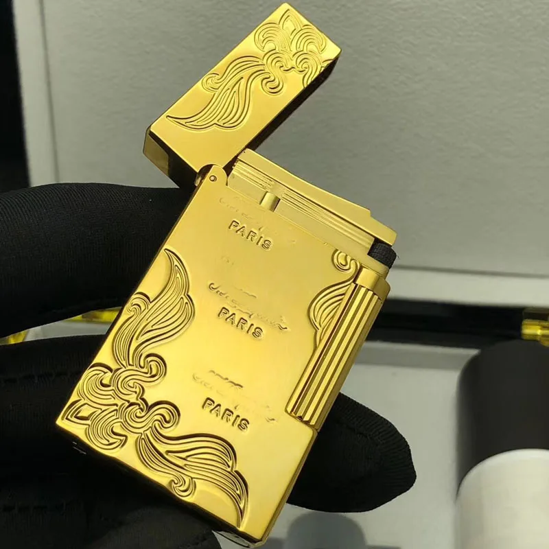 Винтажная клетчатая зажигалка Классическая многоразовая гравировка роскошный