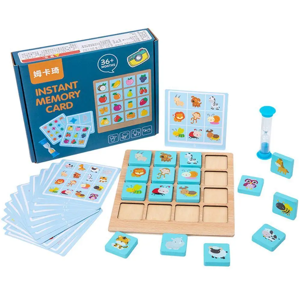 

Kids Photographic Memory Game Children Puzzle Board Game Wooden Memory Chess Interactive Learning Toy Gift