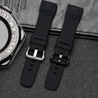 Сменный ремешок для объектива с оптическими зумом Casio PRG-650 PRG-650Y PRW-6600 24 мм SmartWatch прочный силиконовый Водонепроницаемый группа черный, серебристый цвет пряжки