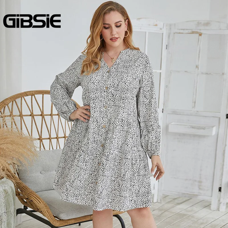 Женское платье-мини на пуговицах с принтом спереди и V-образным вырезом | Женская