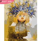 Раскрашивание девушки по номерам взрослые с рамкой Солнечный свет Ангел гостиная детская комната украшение уникальный подарок для детей семья