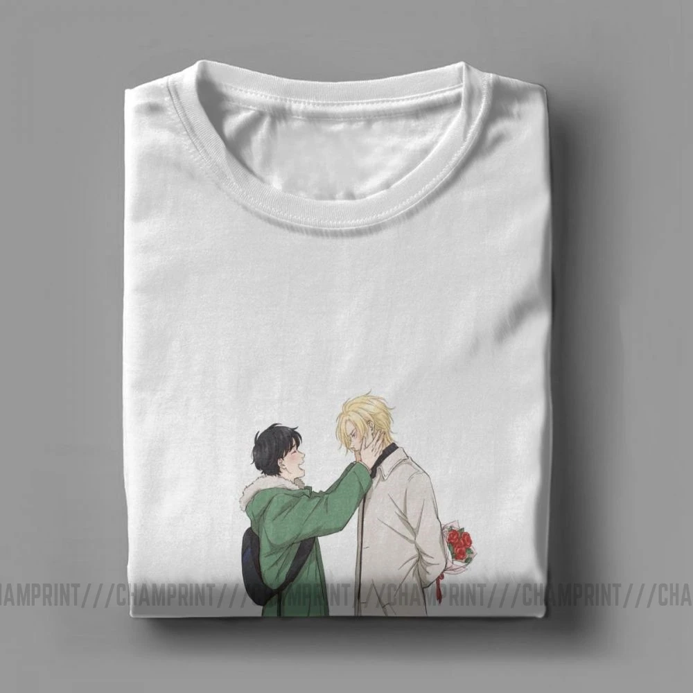 Банановая рыба футболка Ash Eiji смешные футболки мужские топы с коротким рукавом
