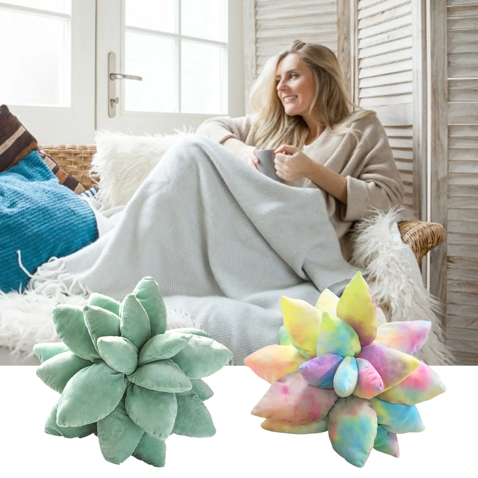 

25/45cm Lifelike Succulent Plants Plush Stuffed Toys Soft Doll Creative Potted Flowers Pillow Chair Cushion For Girls Kids Gift