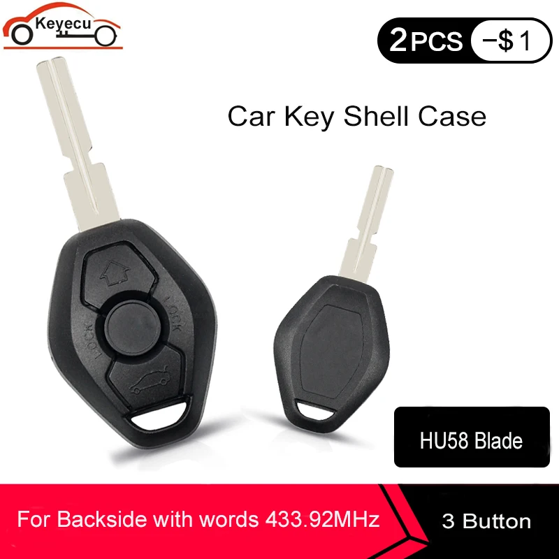 3 кнопочный чехол Keyecu для ключа дистанционного управления с кнопками HU58 BMW 5 7