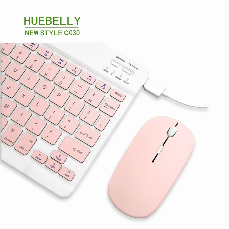 HUEBELLY C030 Беспроводная клавиатура для планшета Ipad Huawei Xiaomi Iphone Air 3 4 5 6 светодиодная