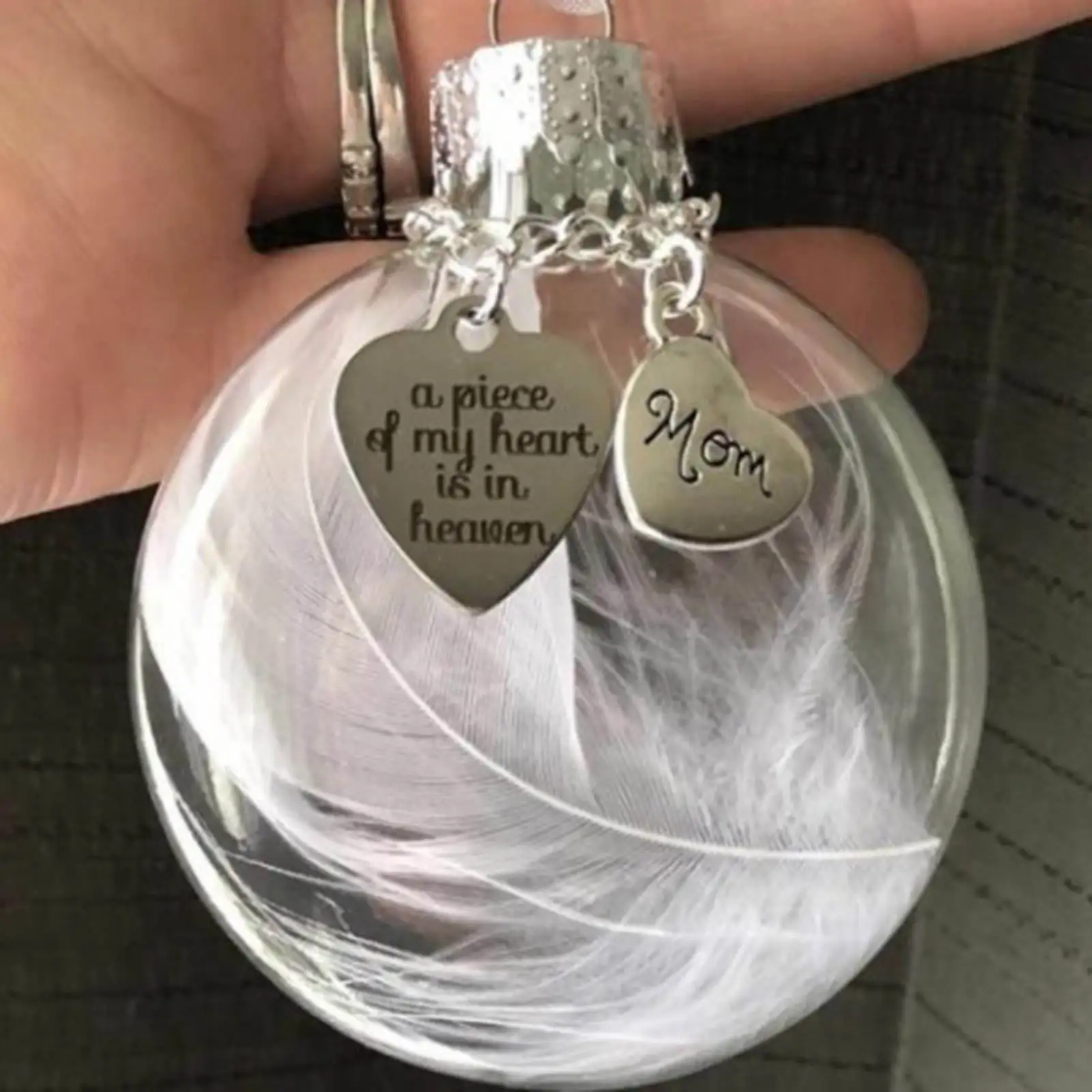 

Memorial Ball Ornaments A Piece of My Heart IS in Heaven Family Decoration