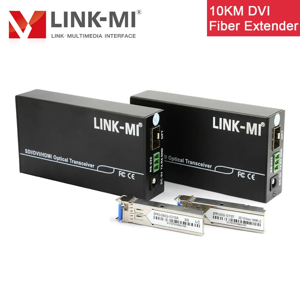 LINK MI DF02 10km DVI расширитель оптический непрессованный Full HD 1920x1080 @ 60 Гц 3 5 мм аудио 10