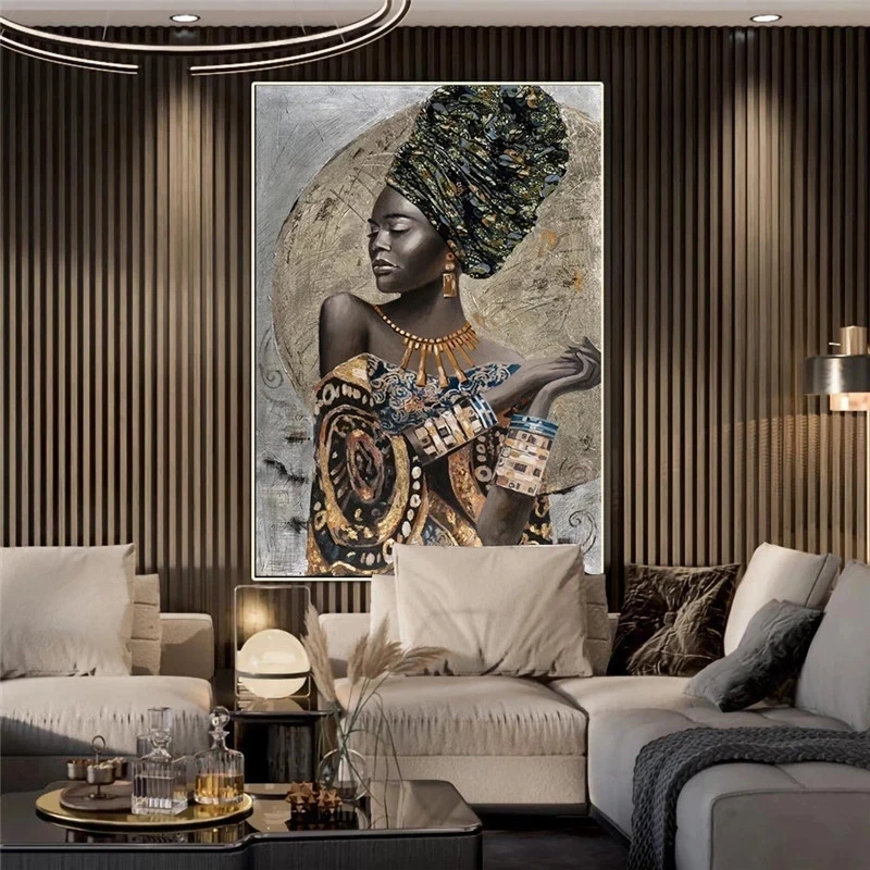 

frican Black Woman Graffiti Art Posters And Prints Abstract African Girl Canvas Paintings On The Wall Art Pictures Wall Decor