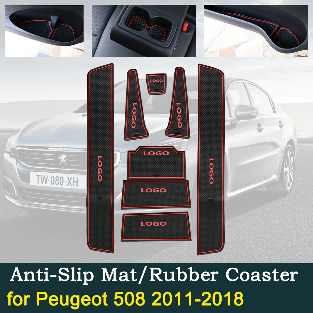 Противоскользящий резиновый коврик-наклейка для Peugeot 508 RXH 2011 ~ 2018 | Автомобильные