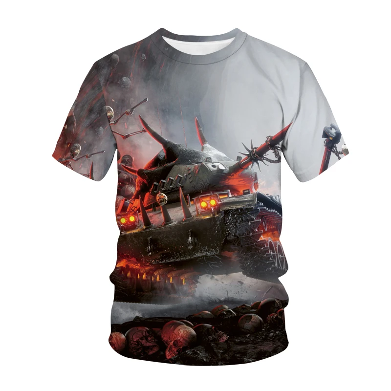

Spring and summer game T-shirt World of Chariots 3D printing men and women fashion street clothing round neck polyester short sl