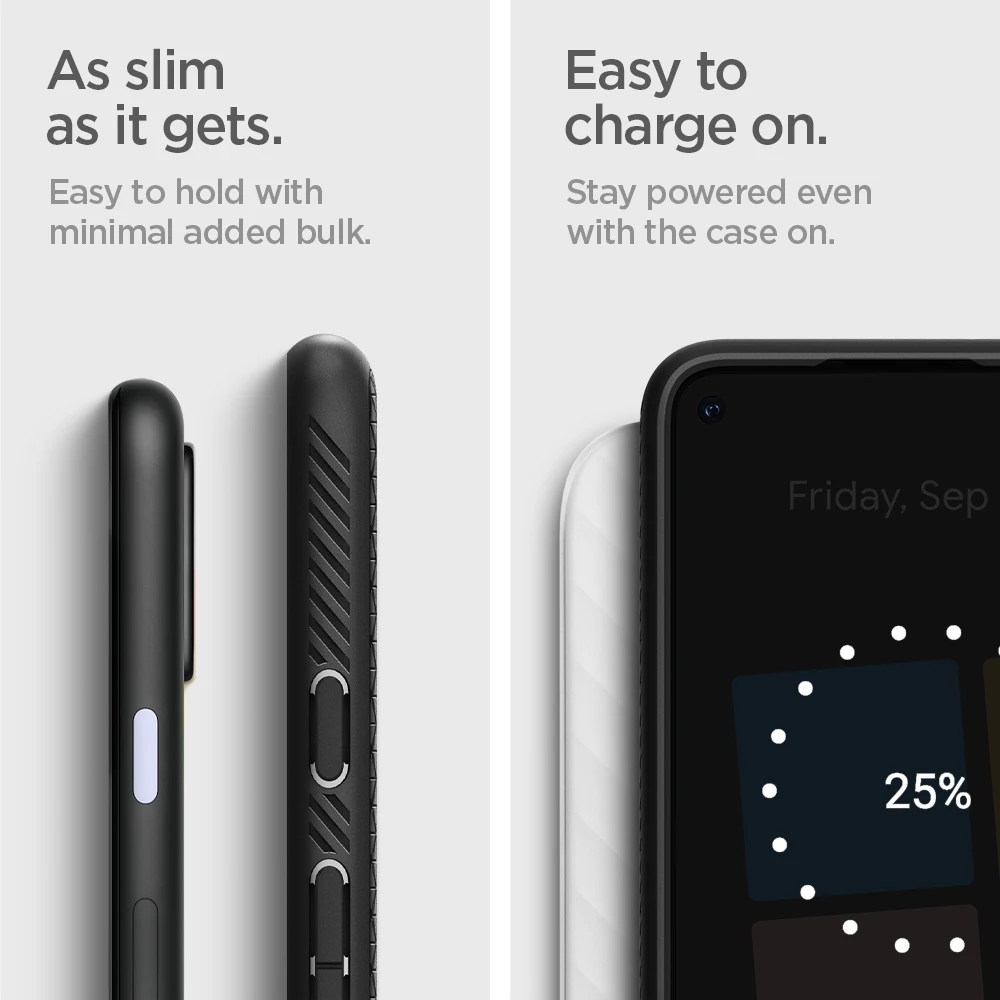 Чехол Spigen Liquid Air для Google Pixel 5 матовый черный Противоскользящий гибкий легкий
