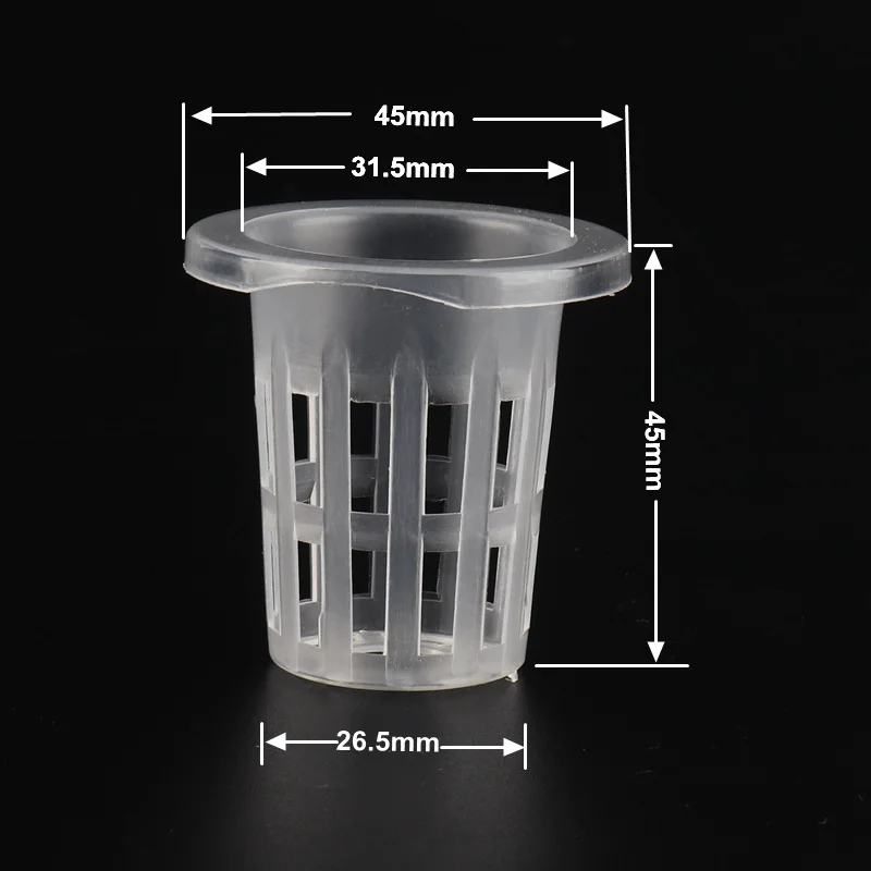 

Mesh Pot 31mm 100pcs Aquaponics Hydroponics Soilless Grow Planting Basket Multi-Size Garden Vegetable Planting Net Pot