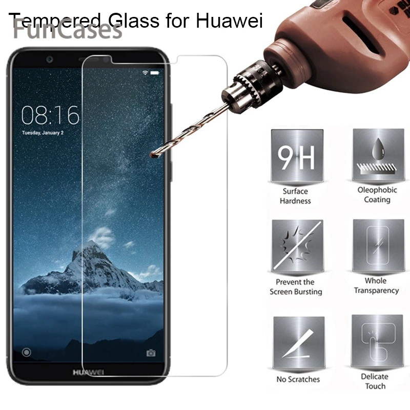 Половинное покрытие из закаленного стекла для huawei Y9 2019 Y7 Prime 2018 Защитное стекло Y6