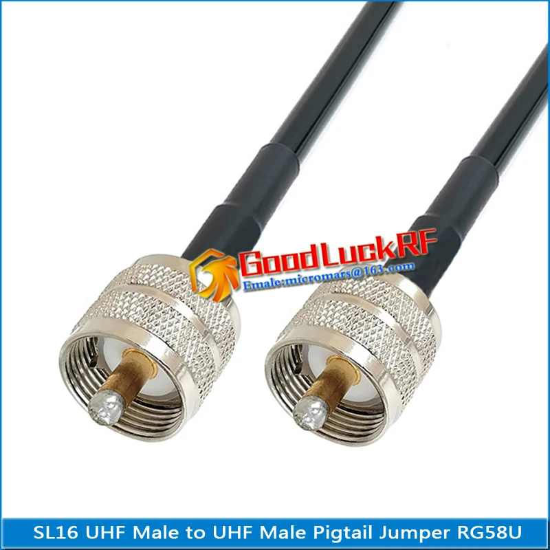 

SL16 Dual UHF Male To UHF Male Connector Pigtail Jumper RG-58 RG58 3D-FB Extend copper cable 50 Ohm PL259 SO239 High-quality