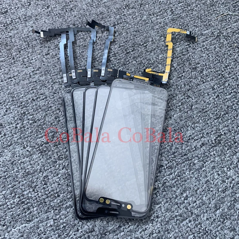 10 шт. предварительно протестированные для Apple iPhone X XS MAX без сварки сенсорный экран дигитайзер Переднее стекло Сенсорная линза внешняя панель с гибким кабелем