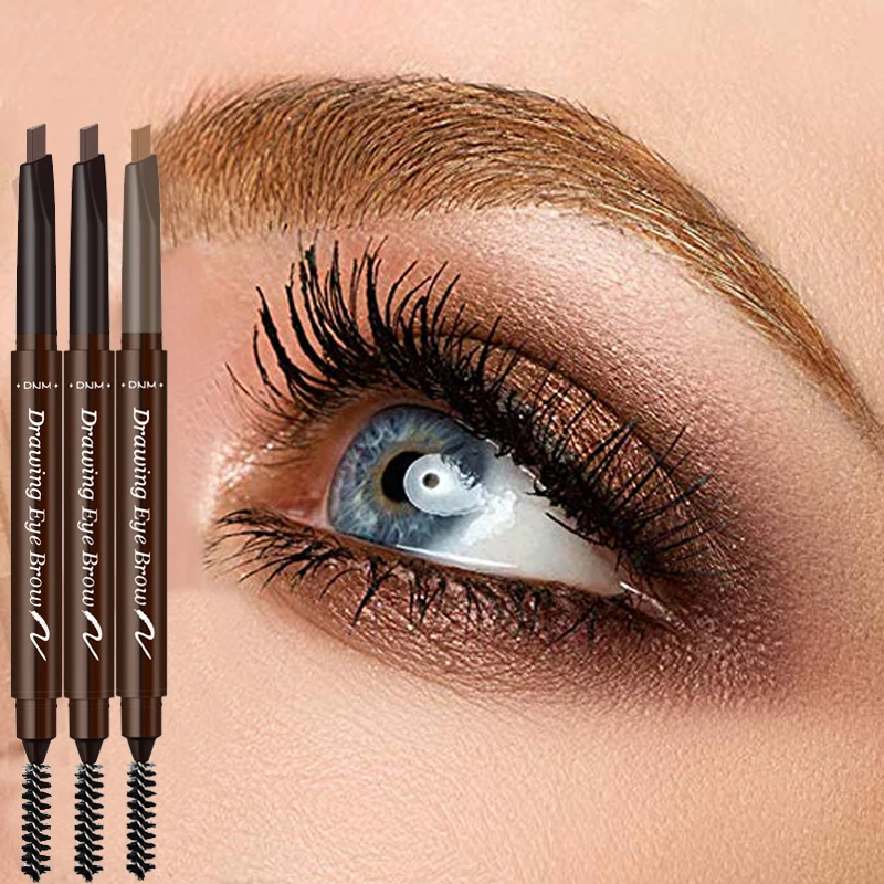 Двойная головка вращающийся карандаш для бровей водонепроницаемый натуральный