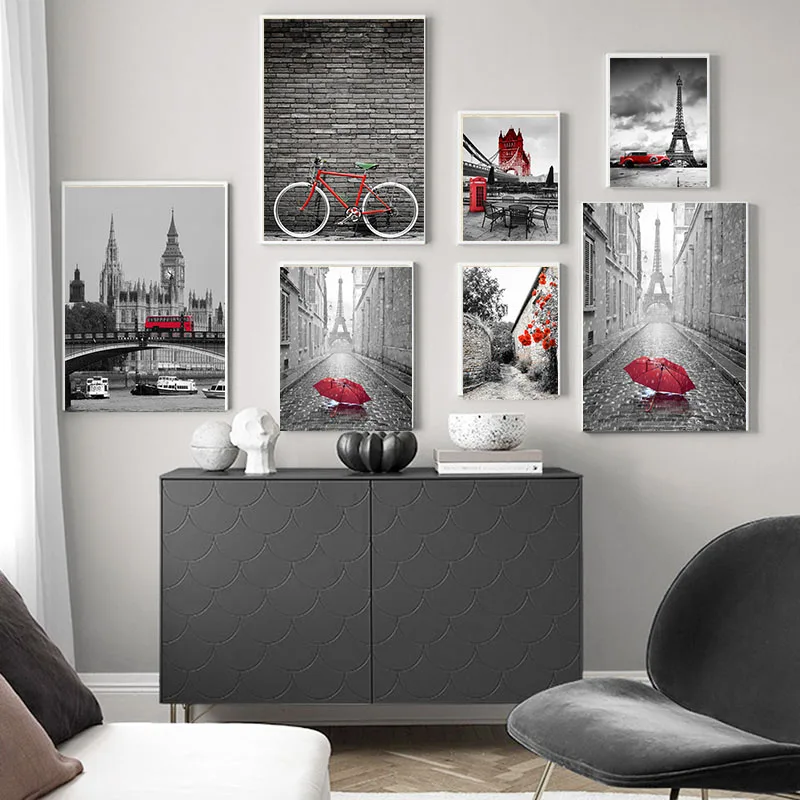 Пары башня фотография пейзаж холст настенный Декор для дома Скандинавская