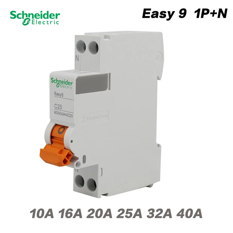 

Schneider Electric Circuit Breaker Small Air Switch EASY9 Series 1P + N 2P EA9A45 C10AC 16A 20A 32A 40A Single-Stage Original