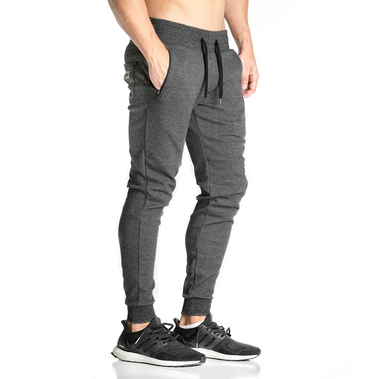 Spring and Autumn Fitness Trousers New Men's Trousers with Closed Feet and Casual Cotton Elastic Slim Trousers