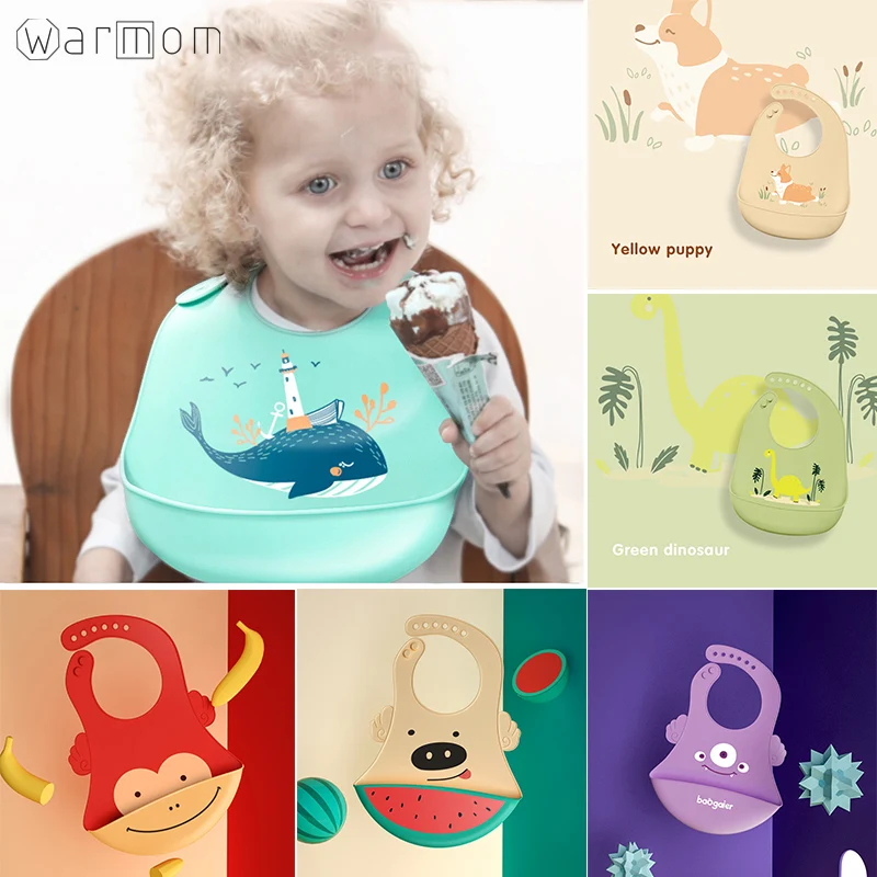 Мягкий силиконовый нагрудник Warmom слюнявчик для кормления водонепроницаемая