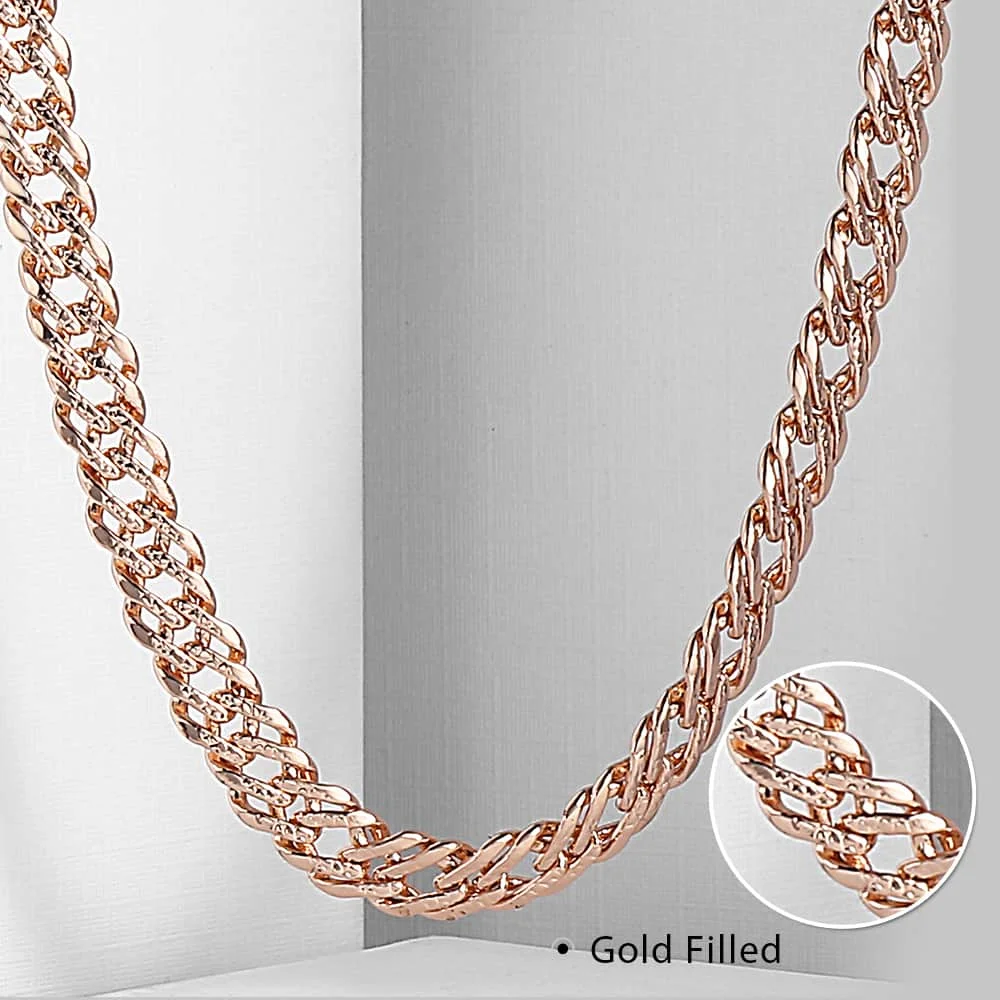 Ожерелье из розового золота шириной 6 5 мм для мужчин и женщин покрытое панцирной