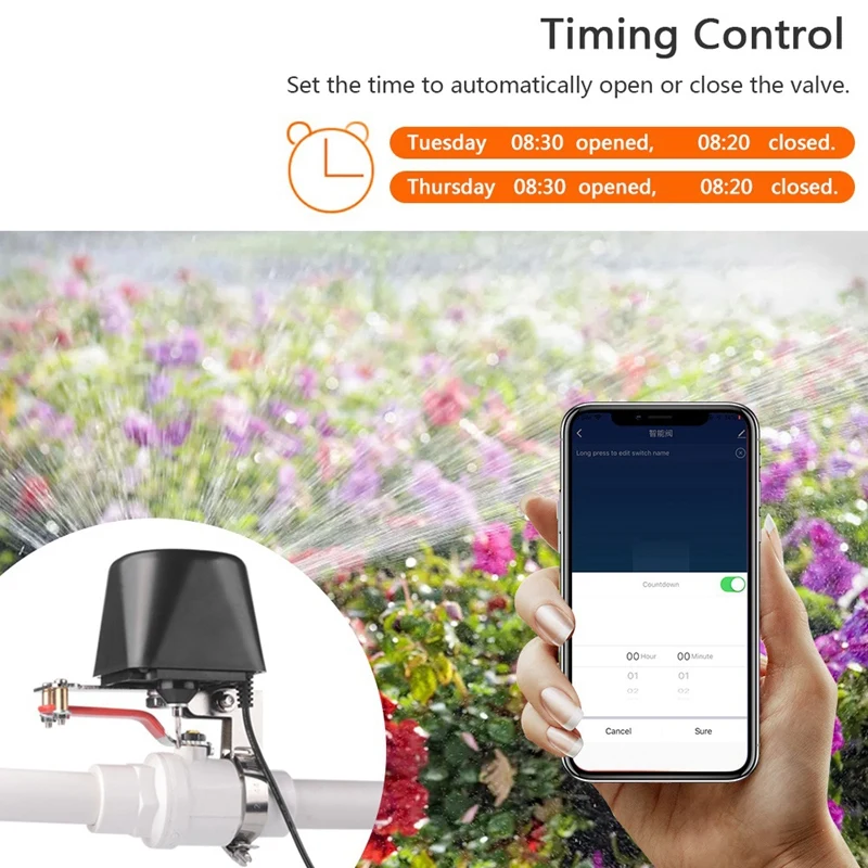 

Graffiti Smart Home ZigBee Water Valve Gas Valve Intelligent Manipulator Ball Valve Switch Voice Control EU Plug