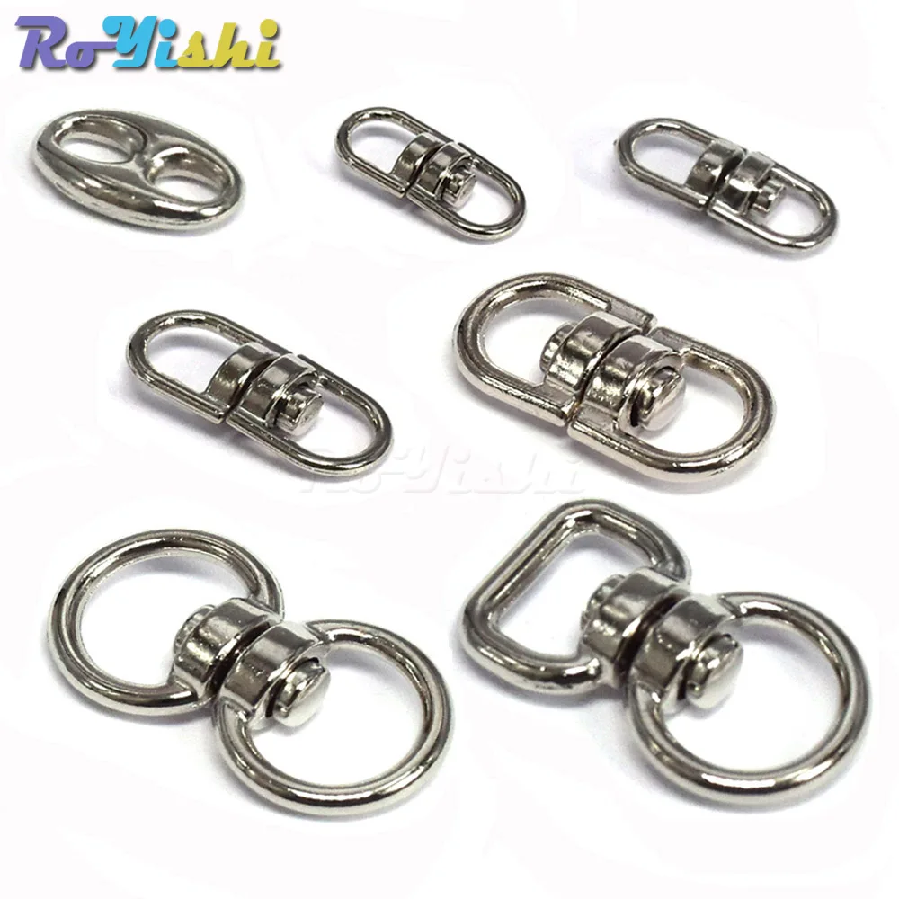 10 pcs/pack Silver Metal Swivel Hook Clasp Key Chains Keyrings Connectors For Lanyards Paracord Handbag Bag Parts