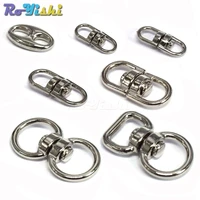 10 pcspack silver metal swivel hook clasp key chains keyrings connectors for lanyards paracord handbag bag parts