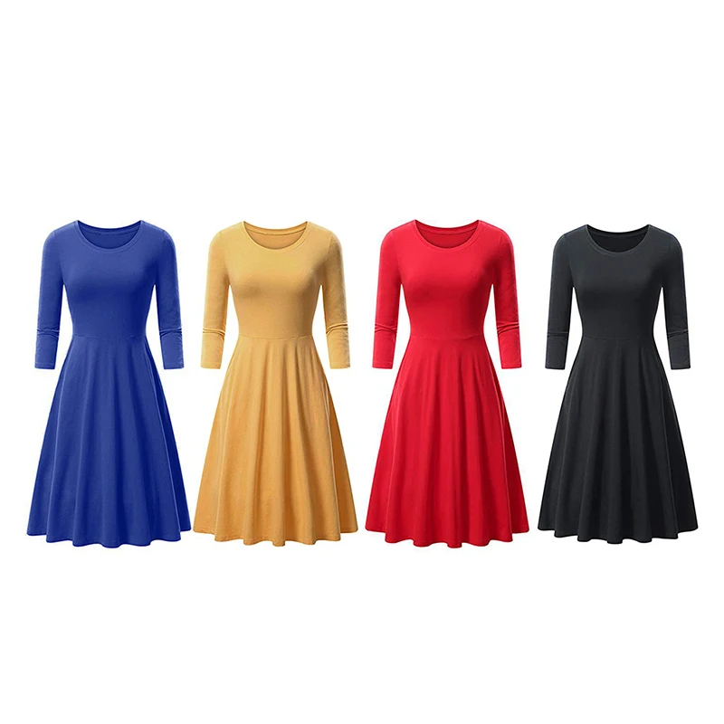 Модное сексуальное пляжное платье с круглым вырезом женское повседневное