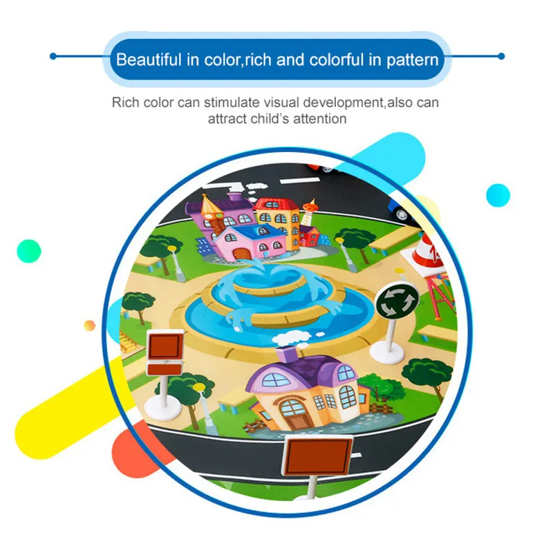 

Baby Play Mat Road Carpet For Kids Cartoon Traffic Rug Little Indoor Toys Babies Playing Educational Mat