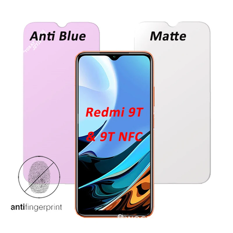 

Для Xiaomi Redmi 9T NFC стекло анти синего цвета и матовая защитная пленка для экрана из закаленного стекла Защитная пленка для Redmi 9T NFC с уровнем тве...