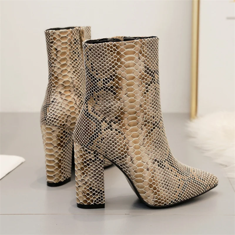 Женские ботильоны на высоком квадратном каблуке 9 5 см большие размеры 42 ботинки в