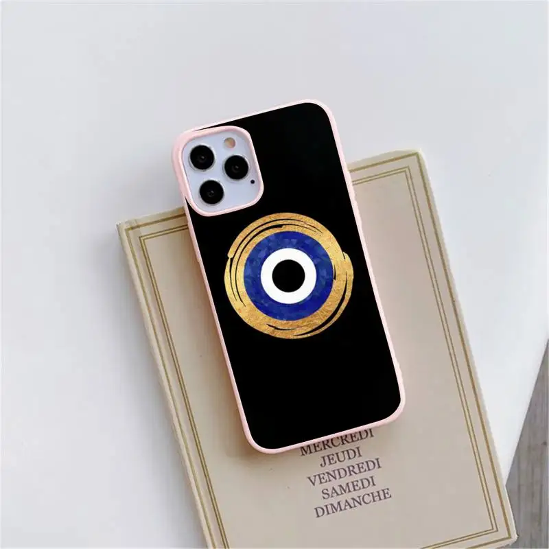 

evil eye art Phone Case Candy Color for iPhone 6 6S 7 8 11 12 XS X SE 2020 XR mini pro Plus MAX funda