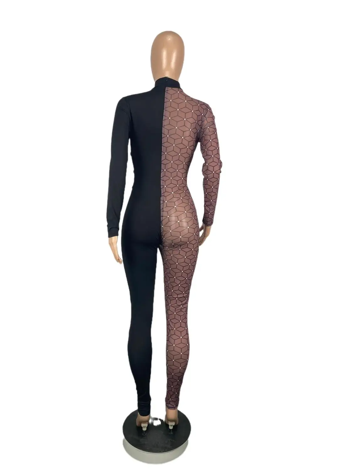 

Autumn new fashion solid color sexy nightclub Jumpsuit slim o-neck long sleeve women's shirt pants