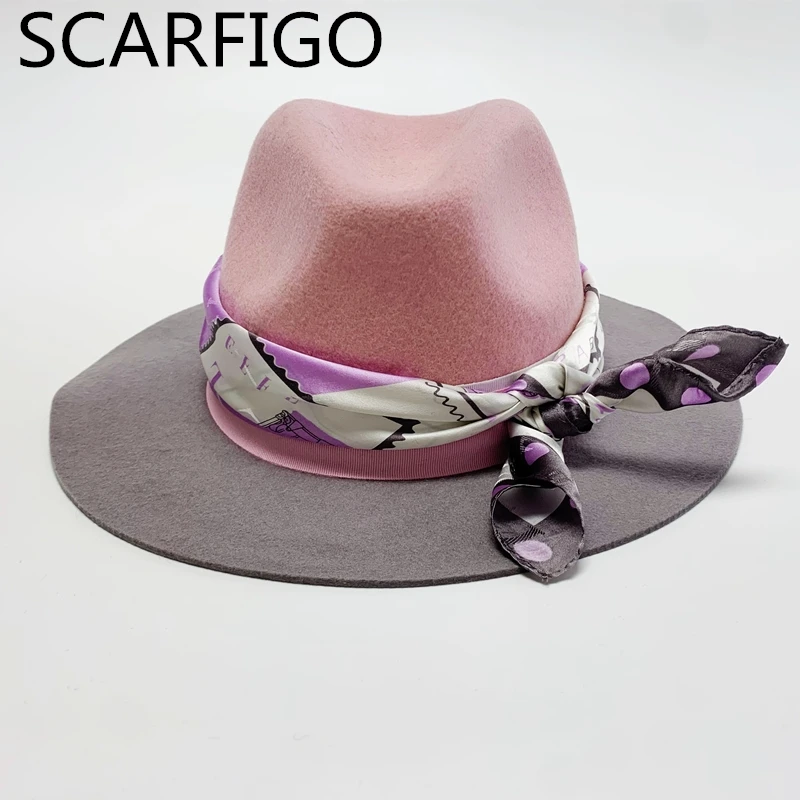 Классическая фетровая шляпа SCARFIGO в британском стиле Женская шерстяная Осенняя