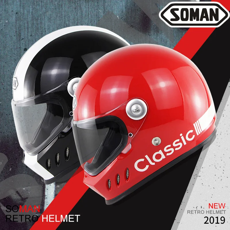 Soman шлем полный лицо Человек руля высокое качество Casco Moto Ece Сертифицированный Casco Patinete шлем козырек Visiera Casco Moto