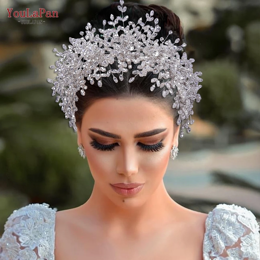 YouLaPan HP385 Luxury Headpiece for Bride Wholesale Rhinestone Birthday Party Wedding Tiaras Bridal Hair Accessories Women Tiara | Украшения