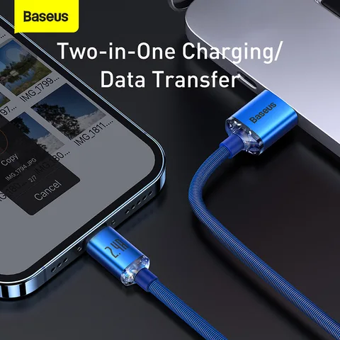 USB-кабель Baseus для iPhone 14/13/12/11 Pro/Xs Max/X/Xr/8/7 Plus, зарядное устройство 2,4a для быстрой зарядки, провод, шнур для iPad Pro, кабель для передачи данных, 2 м