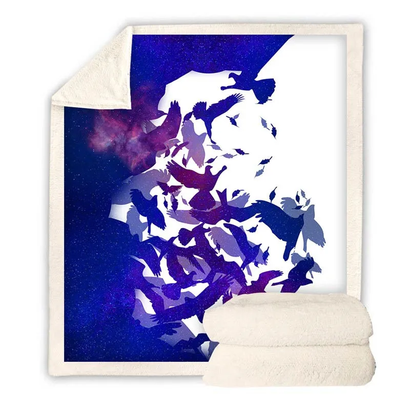 

New dolphin 3D printed wool blanket throw Sherpa blanket Adult Animation blanket