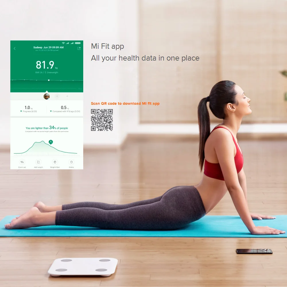 Весы Xiaomi Mi Body Scale 2 BT 5 0 цифровые весы для определения массы жира в ванной индекса